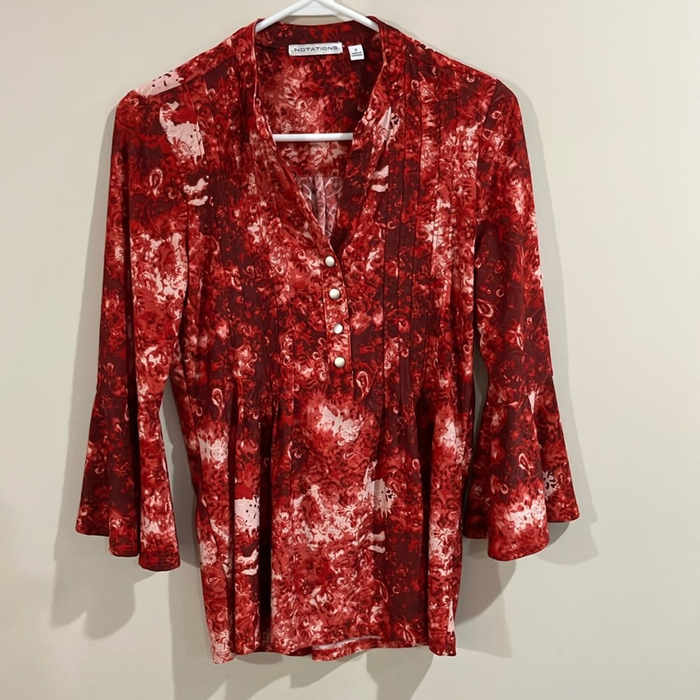 3/4 quarter flare sleeve blouse